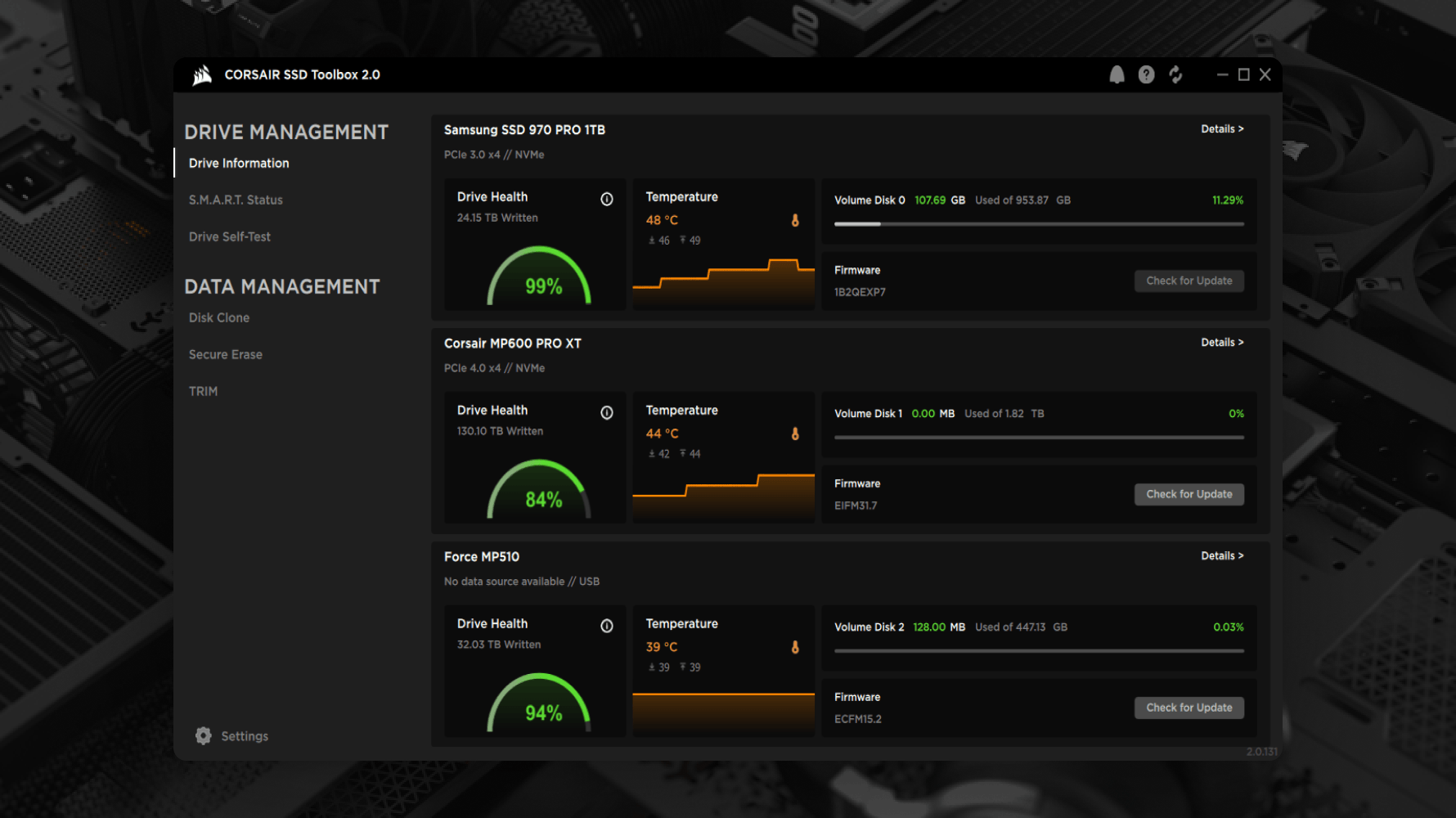 Real-time drive monitoring